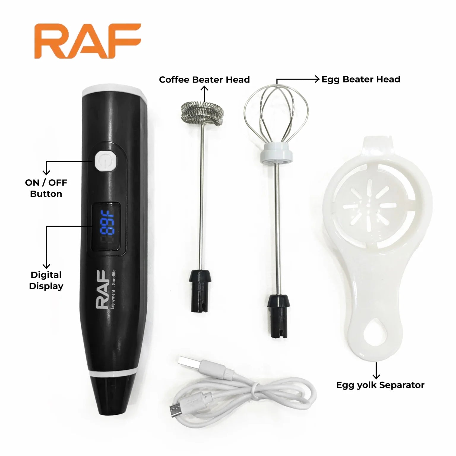 2 in 1 Rechargeable Electric Coffee Beater & Milk Frother USB Handheld Mixer for Coffee, Egg & Cake